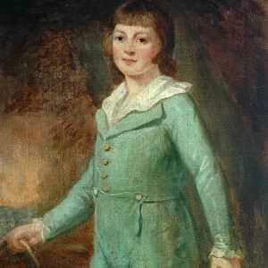 Portrait of a Boy in Green Dress (oil on canvas)