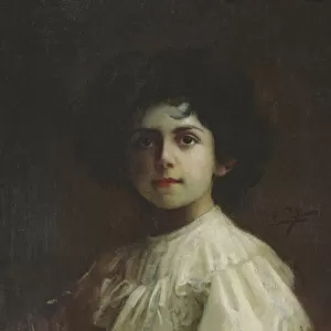Portrait as a child of Yolande Louise of Savoy, c. 1910 (oil on canvas)