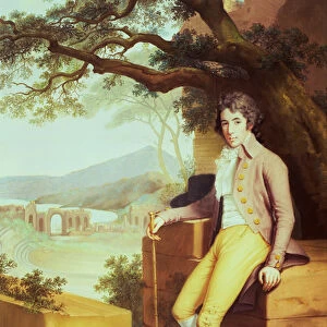Portrait of Colonel David La Touche of Marcey with the Amphitheatre of Taormina