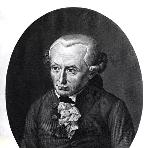 Portrait of Emmanuel Kant (1724-1804) (engraving) (b / w photo)