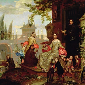 Portrait of a Family in a Garden, 1680 (oil on canvas)