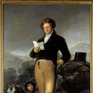 Portrait in foot of Don Francisco by Borja Telez Giron, 10th Duke of Osuna Painting by