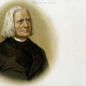 Portrait of Franz Liszt. 19th century chromolithography