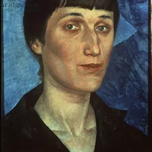 Portrait de la poetesse Anna Akhmatova (Achmatova) (1889-1966). Peinture de Kuzma Sergeyevich Petrov Vodkin (Petrov-Vodkin) (Kouzma Petrov Vodkine) (Petrov-Vodkine) (1878-1939), huile sur toile, 1922. Art russe 20e siecle