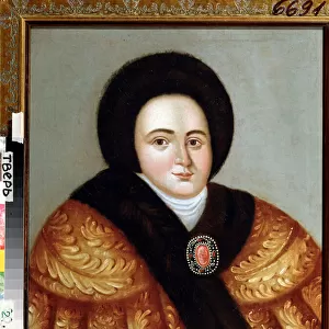 Portrait de la tsarine Eudoxia Feodorovna Lopukhina (Eudoxie Lopoukine, 1669-1731), epouse du tsar Pierre I de Russie (Portrait of the tsarina Evdokiya Feodorovna Lopukhina, the wife of tsar Peter I of Russia). Peinture anonyme