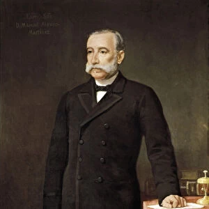 Portrait of Manuel ALONSO MARTINEZ (1827-1891), Spanish lawyer and politician member of the Liberal Union Party Madrid, Congress of Deputes. Painting by Gabriel Maureta (19th century)
