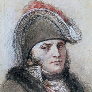 Portrait of Marshal Davout, Prince d Echmuhl (pen & ink and wash on paper)