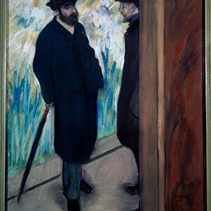 Portrait of playwright and librettist Ludovic Halevy and Albert Boulanger-Cave behind