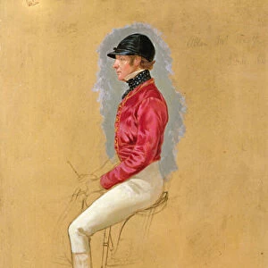 Portrait sketch of Mr Allen McDonough for Steeple Chase Cracks, 1846 (gouache on paper)