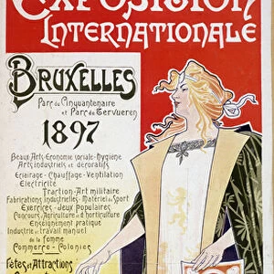Poster of the Brussels International Exhibition 1897 by Henri Privat Antoine Theodore
