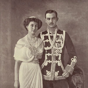 Prince Ernest Augustus Of Cumberland and Princess Victoria Louise (b / w photo)