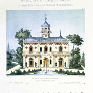 Project for a small country house near Paris, engraved by Walter