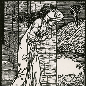 Psyche rushing out of Palace, 1866 (woodcut)