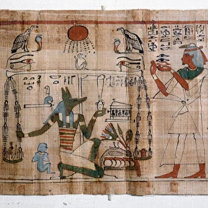 Psychostasis (weighing souls). 1085-935 BC. (papyrus)