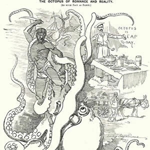 Punch cartoon: The Octopus of Romance and Reality (engraving)