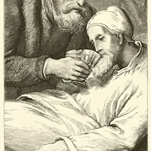 Puzzle Picture, The Great Man tending his Sick Servant (engraving)