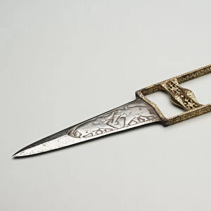 Qatar, or dagger (inlaid, engraved & gilded steel)