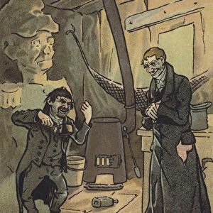 Quilp and Sampson Brass, The Old Curiosity Shop (colour litho)