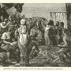 Quintus Fabius declaring war to the Carthaginian Senate (engraving)