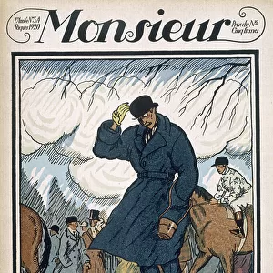 At the races, front cover of Monsieur magazine, issue 34, pub. Easter 1920 (pochoir print)