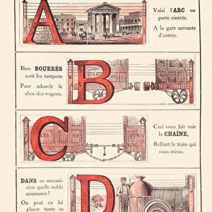 RAILWAY ALPHABET - A B C D, 1860 (engraving)