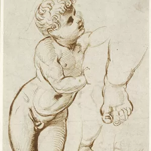 Recto: The Infant Christ and other Studies, WA1855. 91 (pen & brown ink over leadpoint