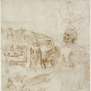 Recto: View of the city of Perugia, with the Penitent St Jerome in the foreground, WA1846