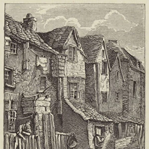 Remains of supposed Latrine on the Frome Wall (engraving)