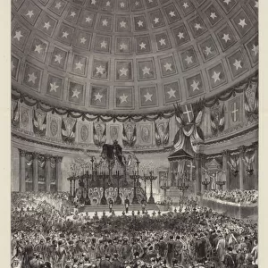 Requiem Mass in the Pantheon at Rome for the late King of Italy (engraving)