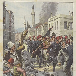 The Serious Riots In Thessaloniki, Bulgarians Spread Terror By Throwing Dynamite Bombs (Colour Litho)