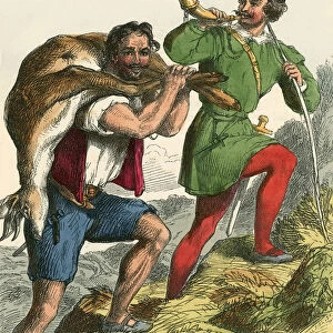 Robin Hood and Little John taking home the fat buck