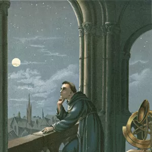 Roger Bacon in his observatory in Oxford