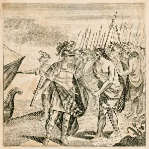 The Romans leaving Britain for the last time, c410 (engraving)