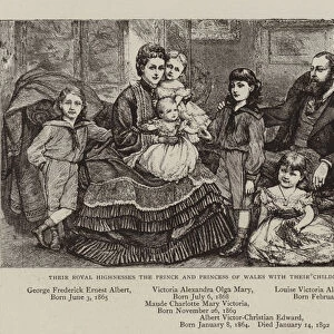 Their Royal Highnesses the Prince and Princess of Wales with their Children, 1871 (litho)