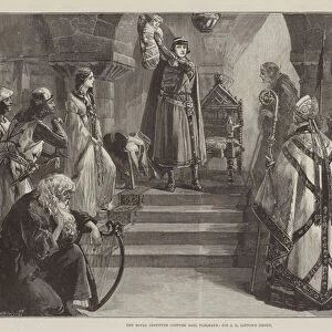 The Royal Institute Costume Ball Tableaux, Sir J D Lintons Group (engraving)
