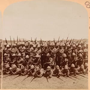 Royal Munster Fusiliers - a bristling British Front-Boer War, South Africa, 1899 circa. (b / w photo)