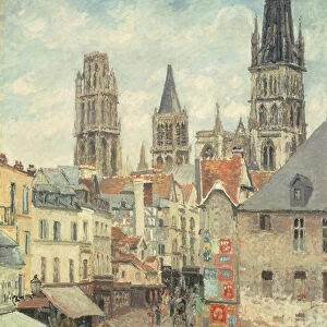 Rue de l epicerie at Rouen, on a Grey Morning, 1898 (oil on canvas)