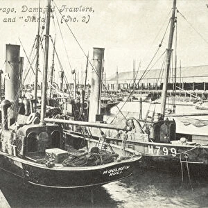 Russian Outrage, Damaged Trawlers, Moulmein and Miro, November 1904 (b / w photo)