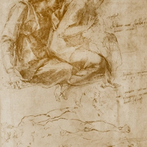 Saint Anne, the Virgin and Child and a study of a nude man (forward standing)