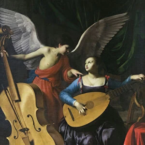 Saint Cecilia and the angel, 17th century (oil on canvas)