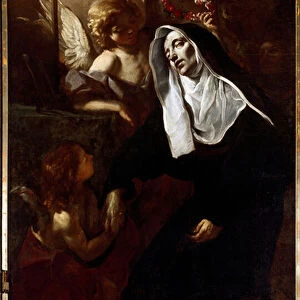 Saint Rita de Cascia in ecstasy (Painting, 17th century)