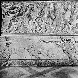 Sarcophagus showing Tritons, Nereids and Amours (marble)