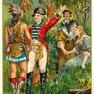 Scene from Last of the Mohicans, by James Fenimore Cooper (chromolitho)