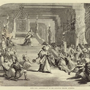 Scene from Sardanapalus at the Alexandra Theatre, Liverpool (engraving)