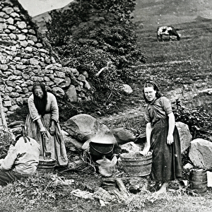 Scottish Crofters, c. 1860-80 (b / w photo)