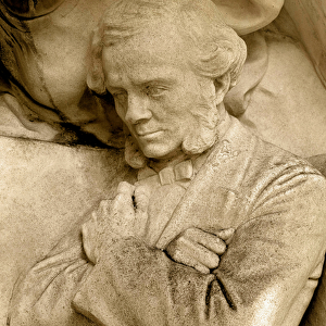 Detail of a sculpture depicting the composer Cesar Franck (1822-1890), Square S