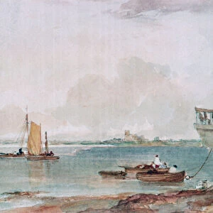 Seascape with Boats, 19th century (watercolour)