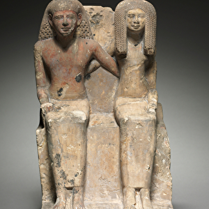 Seated Pair Statue, c. 1479-1425 BC (painted limestone)