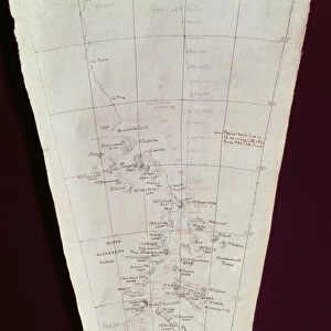 Section of Map from Ross Island to South Pole used on Antarctica Expedition, 1910-12