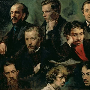 Self Portrait and Portraits of Friends, 1864 (oil on canvas)